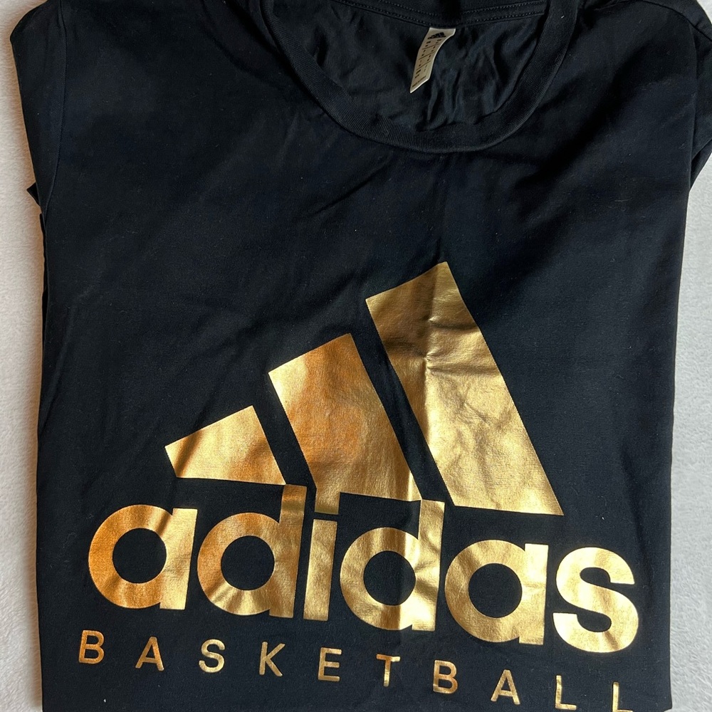 Adidas Black and Gold Performance Tee